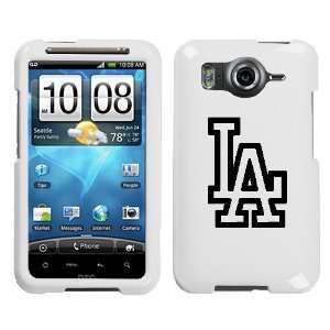 com HTC INSPIRE 4G BLACK LA DODGERS LOGO OUTLINE ON A WHITE HARD CASE 