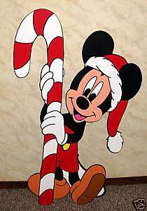 MICKEY MOUSE WITH CANDY CANE CHRISTMAS YARD DECORATION  