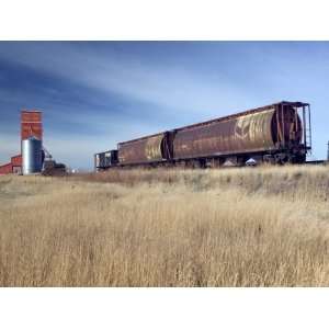  Grain Elevators and Wheat Train, Saskatchewan, Canada 