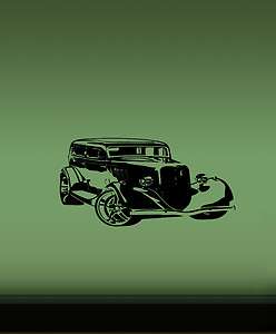   VINYL STICKER DECAL MURAL CLASSIC OLD MUSCLE CAR HOT ROD T53  