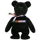 TY Beanie Baby   RACER the Nascar Bear ( Black Version ) (8.5 inch 