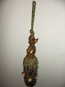 Golden Color Fish Tassel with Beads and Ball Trim  