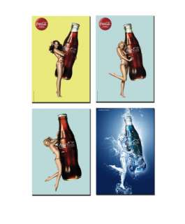 Coca Cola bikini girl FRIDGE CARD SET 4 pcs  