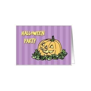   Pumpkin Carving Party Invitation Card   Purple and Orange Pumpkin Card