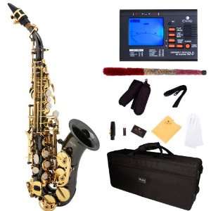   Flat Soprano Saxophone with Tuner, Case, Mouthpiece, 10 Reeds and More
