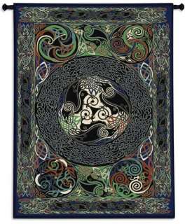 Abstract Celtic Lore Ravens Panel Wall Hanging Tapestry  
