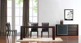 Modern Leather Dining Room Chairs Set Solid Birch Wood  