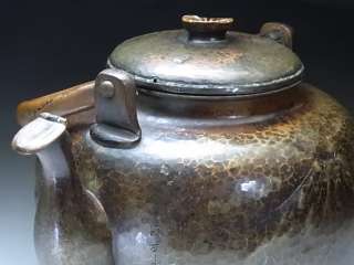 ANTIQUE 19c YAKAN Japanese tea ceremonies copper kettle  