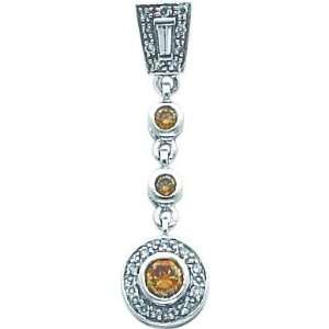    14K Gold White & Champagne Diamond Pendant Jewelry Jewelry