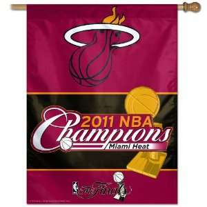  NBA Miami Heat 2011 World Champions 27 by 37 inch Vertical 