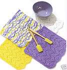   Dishcloth Patterns Knit Dishrag Ripple Lace NEW Best if Lily Cotton