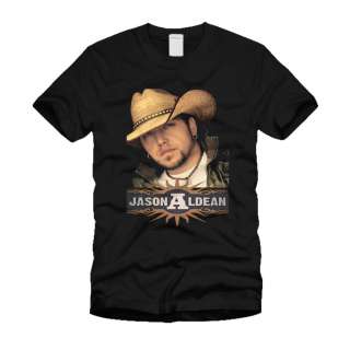 JASON ALDEAN Country Music Singer Black T Shirt NEW  