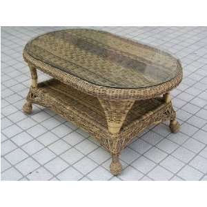   Coffee Table with Glass By Chicago Wicker/nci 
