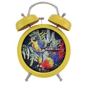    Yellow Wildlife Parrot Double Bell Bird Alarm Clock