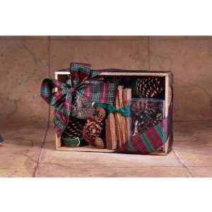  Fire Starter Oak Crate With Color Cones, 4 Pine Cone Fire Starters 