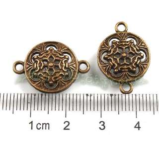 250x New Antique Bronze Charms Round Connector Fit Necklaces bracelets 