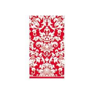    Damask Red & White Christmas Party Guest Towel