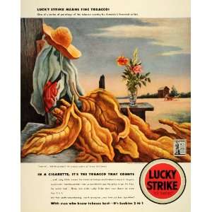  1942 Ad American Tobacco Lucky Strike Cigarettes Farmer 