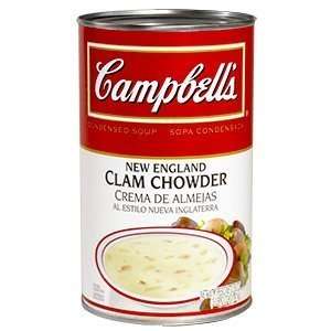 Campbells New England Clam Chowder Condensed Soup 12/50 Oz Cans 