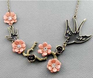   Vintage Fashion Necklaces Swallow Plum Blossom Pendants 1PCS  