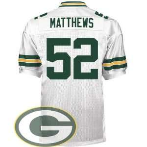   #52 Clay Matthews Jersey Authentic Football White Jerseys Size M/48