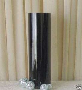 Lot of 6 21 X 6  Tall Black Glass Cylinder Vases  