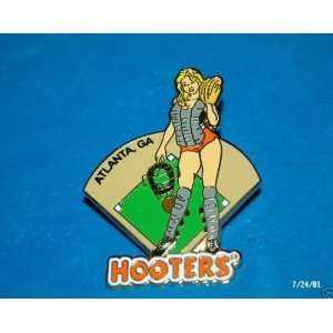 Hooters Girl Baseball Catcher Girl Collectors Lapel Hat Pin Atlanta 