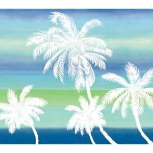   Murals Large Retro Palm Tree Value Mural in Blue 