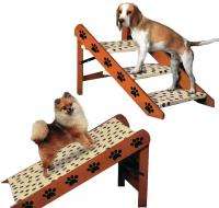   Sturdy Convertible Pet Dog 3 Steps Stairs Ramp Paw Print Design  