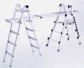   patented telescopic design with the cheaper 6 hinged folding ladders