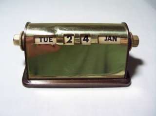 Vintage Solid Brass Desk Day/Date Calender Desk Accessory  