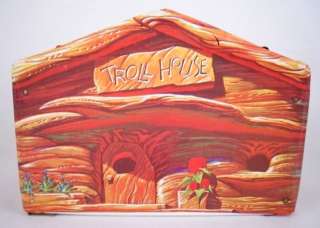 RARE Vintage Troll Doll House Cave Cabin Carry Case Dollhouse  