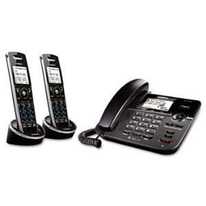   Phone/Ans System, 1 Line, 1 Corded/2 Cordless Handsets