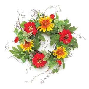 Pack of 2 Country Bistro Sunflower & Zinnia Artificial 