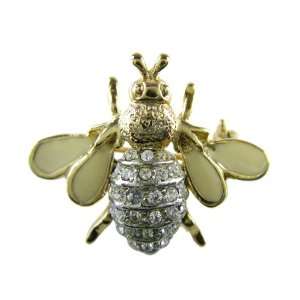   Studded Small Bee Pin   Honey Bee CZ Crystal Lapel Pin Toys & Games