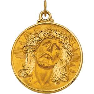 R5059 14KY GOLD 28MM FACE OF JESUS ECCE HOMO PENDANT  