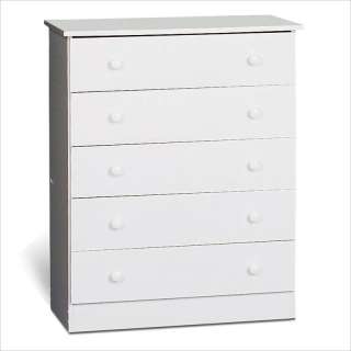 Prepac 5 Drawer Chest White Finish Dressers/Chest 772398510231  