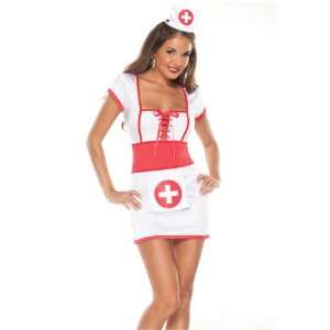  2 pc Day Nurse Dress & Headpiece White M/L Health 