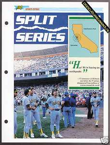 1989 WORLD SERIES EARTHQUAKE Oakland Giants 8x10 SHEET  