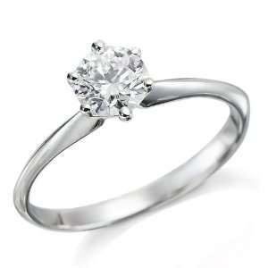 Diamond Engagement Ring in 18K Gold / White   Certified, Round, 0.33 