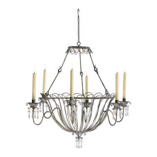 Elegant Wire and Crystal Somerset Taper Candle Chandelier  