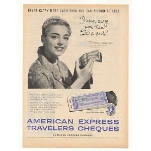  1959 Anna Maria Alberghetti American Express Print Ad 