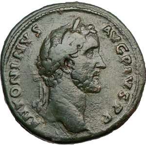 ANTONINUS PIUS 140AD Sestertius Ancient Roman Coin ITALIA Rare 