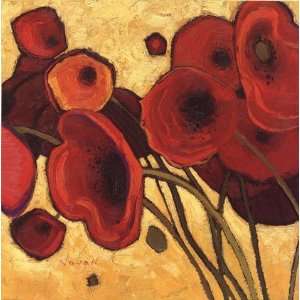 Poppies Wildly I by Shirley Novak 18x18 