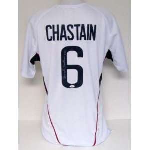 Brandi Chastain Autographed White Jersey USA Womens Soccer JSA 
