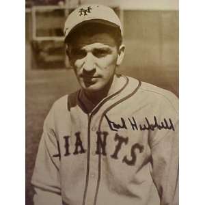 Carl Hubbell New York Giants Autographed Black & White Professionally 