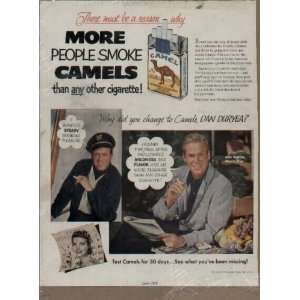 DAN DURYEA, Movie Star.  1953 Camel Cigarettes Ad, A3192