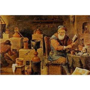  Lalchimiste by David Teniers the Younger, 17 x 20 Fine 