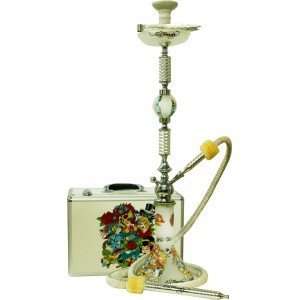  34 1 Hose Ed Hardy Hookah White w/ Case 