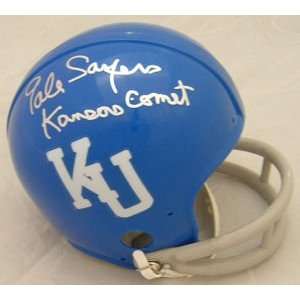 Gale Sayers Signed Kansas Jayhawks Tb Mini Helmet